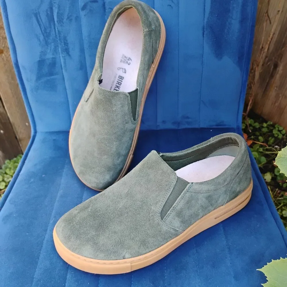 Birkenstock Oswego Suede Leather Slip On Shoes Thyme Green Size 42 M9 L11 Loafer